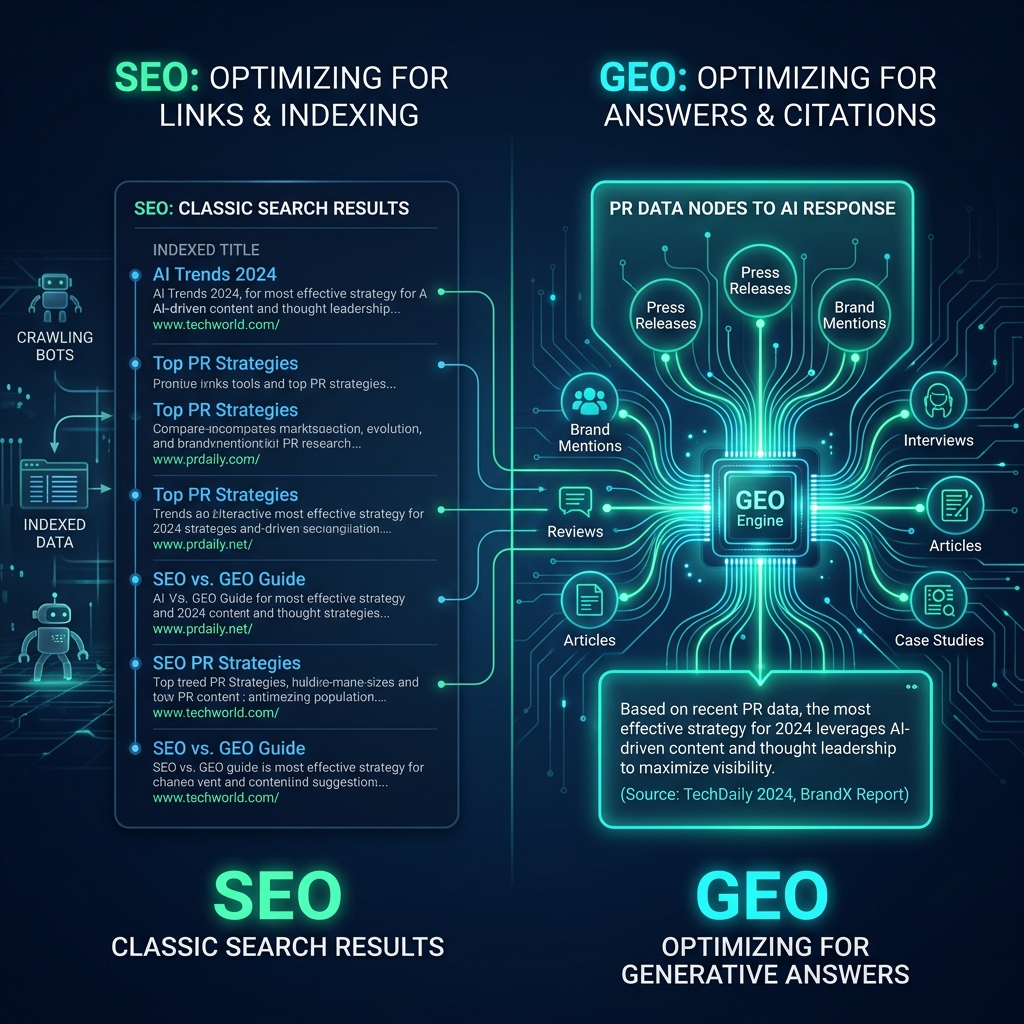 SEO vs GEO: Jaký je rozdíl a proč potřebujete obojí?